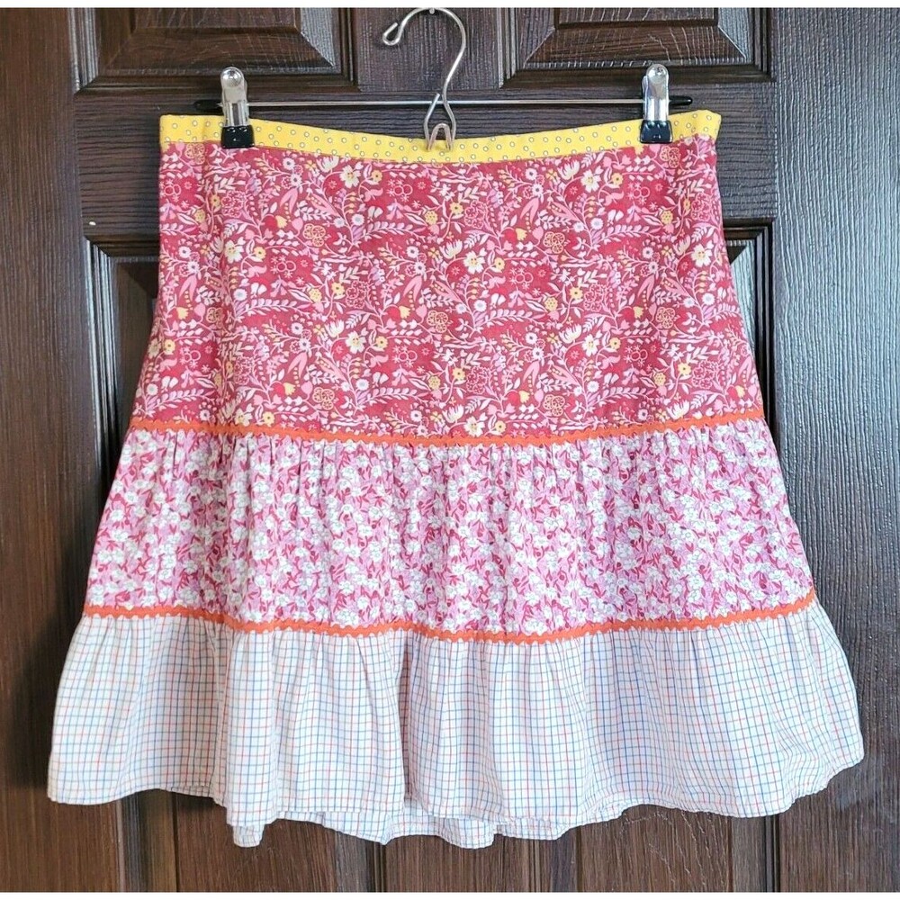 American Eagle Outfitters Size 10 Mixed Pattern Floral Boho Peasant Cotton Skirt